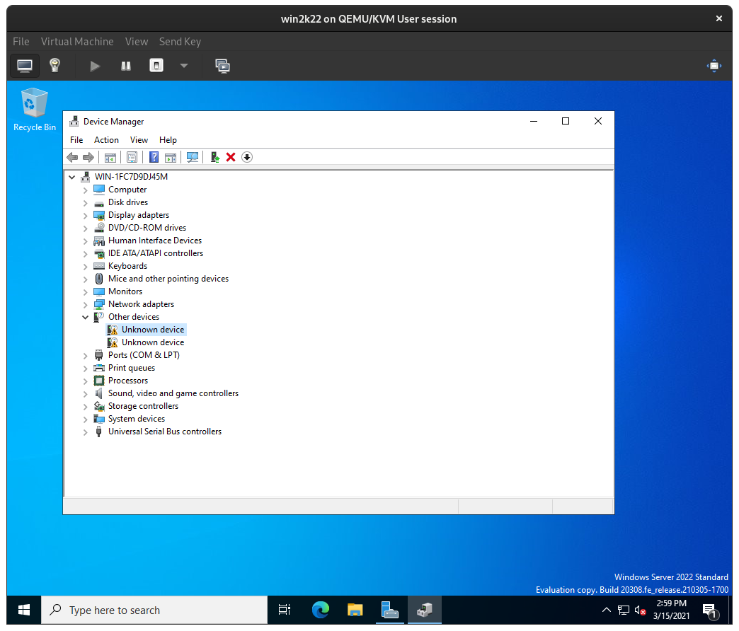 Trying Windows Server 22 Insider Preview On Opensuse Tumbleweed