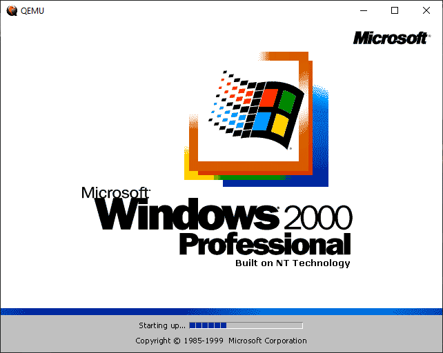 Running Windows 2000 on WSL